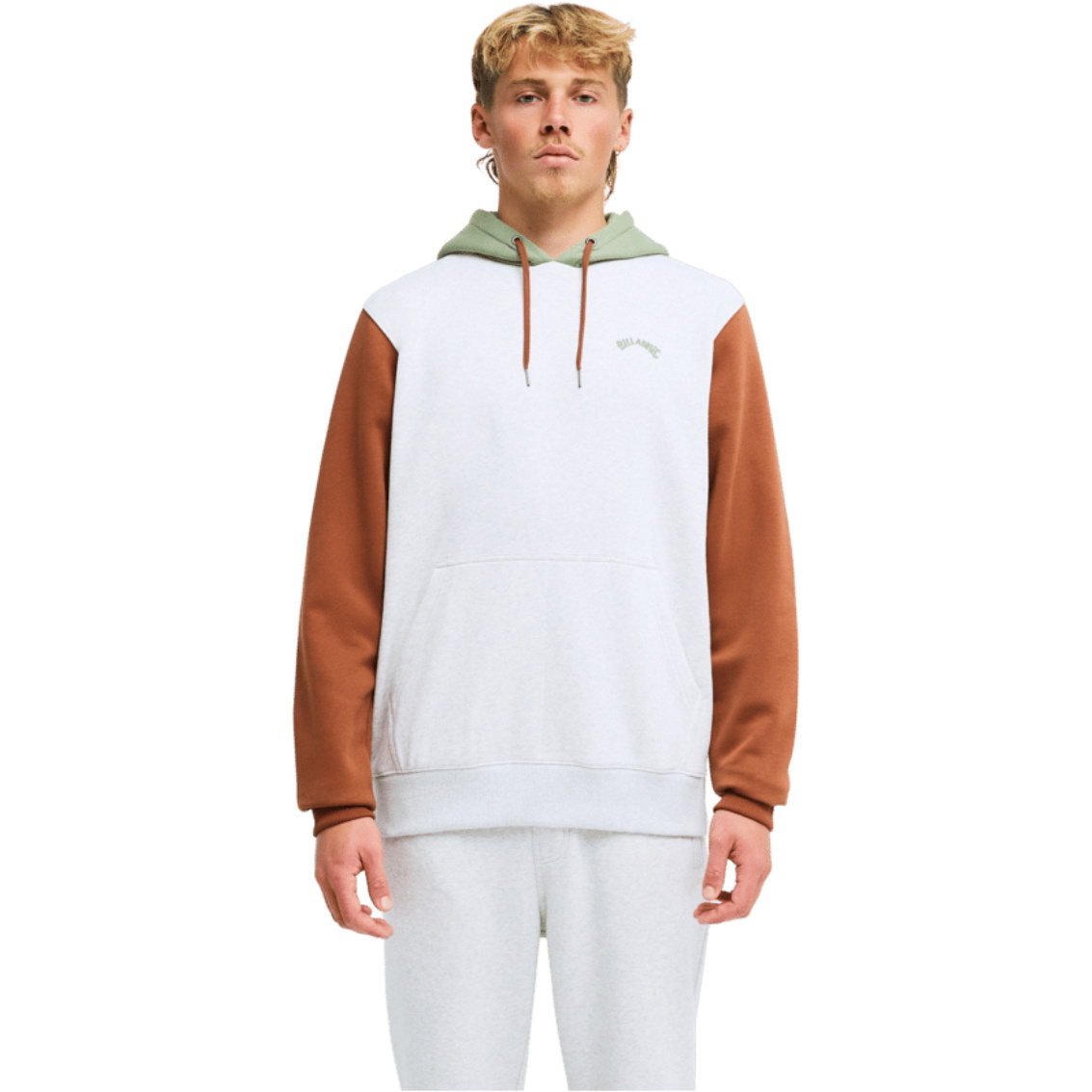 2026 Billabong Mens Arch Block Hoodie EBYFT00155 - Light Grey Heather